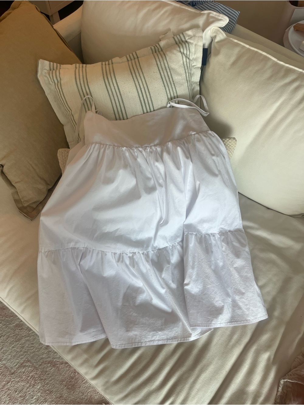 White Tiered Cotton A-Line dress